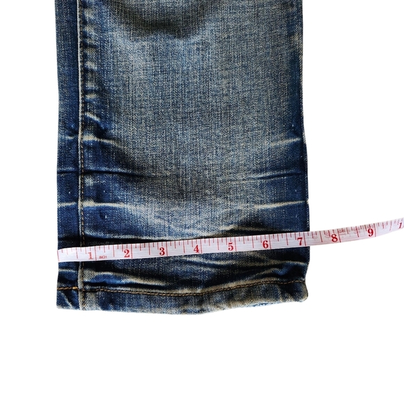 Men's Blue Distressed Jeans Tall Length. Size 36x34 - Picture 6 of 14